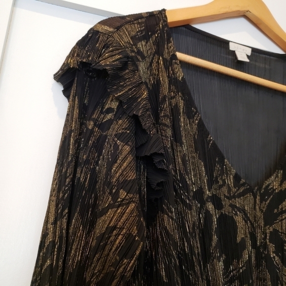 NORDSTROM Hinge Black Gold Metallic Whimsigoth Witchy Boho Bling Medium EUC - Picture 2 of 12